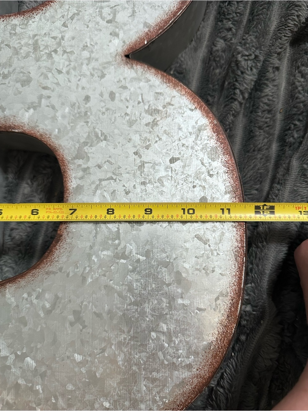Decorative Metal Letter B with Rusted Edging - Picture 4 of 5